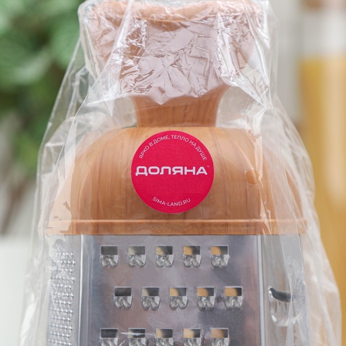 Тёрка шестигранная Доляна &laquo;Деревенька&raquo;, 12&times;11&times;22 см, цвет коричневый