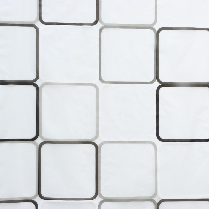 Штора для ванной комнаты Доляна &laquo;Квадраты&raquo;, 180&times;180 см, PEVA