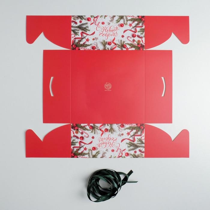 Коробка для капкейка &laquo;С Новым годом!&raquo;, 16 х 16 х 7,5 см, Новый год