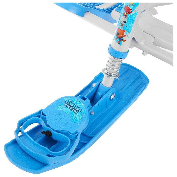 Снегокат &laquo;Тимка спорт 4-1 ми-ми-мишки&raquo;, ТС4-1/ММ1, со спинкой и ремнём безопасности, цвет голубой/белый