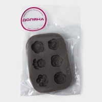 Молд Доляна &laquo;Розочки&raquo;, силикон, 6,5&times;4,5&times;0,9 см, цвет серый