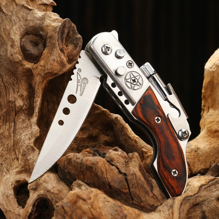 Нож складной Нож складной "Ружье" 17,4см, клинок 75мм/1,3мм, с фонариком