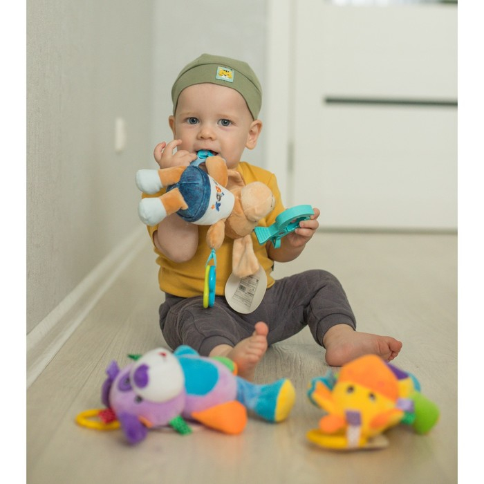 Подвеска - погремушка &laquo;Щенок Маф&raquo;, прорезыватель, цвет синий, на кроватку, коляску, Крошка Я