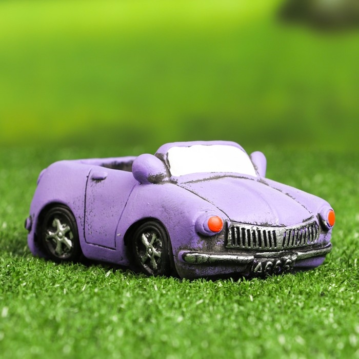 Горшок "Машинка" фиолетовый, 13,5х8х7см