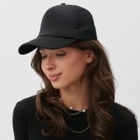 Бейсболка с сеткой MINAKU, цвет чёрный, размер 56-58 Бейсболка с сеткой MINAKU, цвет чёрный, размер 56-58