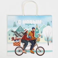 Пакет подарочный новогодний крафтовый «Вместе с тобой», 28 х 32 х 15 см, Новый год Пакет подарочный новогодний крафтовый «Вместе с тобой», 28 х 32 х 15 см, Новый год