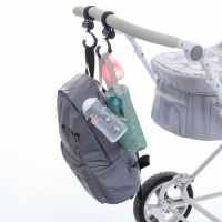 Крючок для сумок на коляску, пластиковый, вращается на 360°, на липучке, цвет черный Крючок для сумок на коляску, пластиковый, вращается на 360°, на липучке, цвет черный