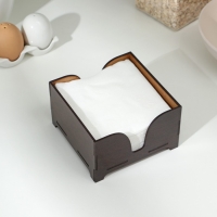 Салфетница деревянная &laquo;Мокко&raquo;, без гравировки, с салфетками, цвет шоколадный