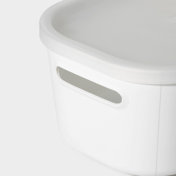 Контейнер для хранения с крышкой LaDо́m &laquo;Лёгкость&raquo;, 17,8&times;12,7&times;8,4 см, цвет белый