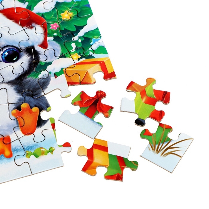 Пазл в термостакане &laquo;Пушистый Новый год&raquo;, 54 элемента, 250 мл