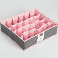 Органайзер для хранения белья, кофр 24 ячейки &laquo;Зайчик&raquo;, 35 х 30 х 10 см.