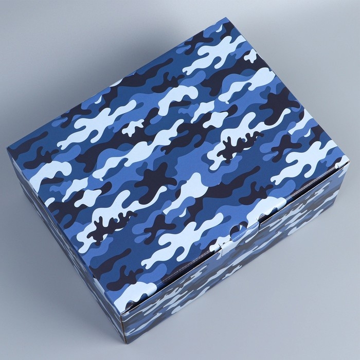 Коробка подарочная сборная, упаковка, &laquo;Милитари&raquo;, 30 х 23 х 12 см