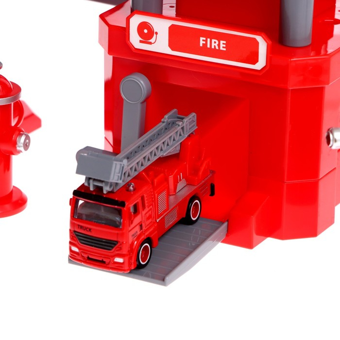 Парковка &laquo;Пожарная часть&raquo;, с 2 машинками, с водяной пушкой