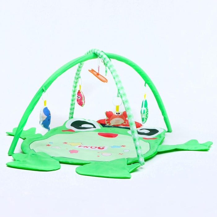 Развивающий коврик с дугами &laquo;Лягушонок&raquo;, 4 игрушки, зеркало, размер 78х69 см, Крошка Я