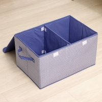 Короб стеллажный для хранения &laquo;Полосы&raquo;, 44,5&times;30&times;24,5 см, цвет синий