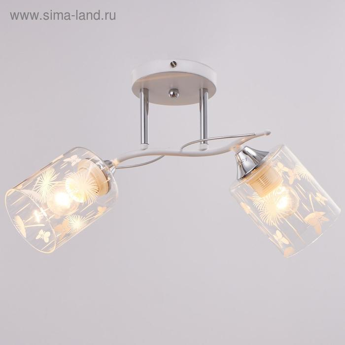 Люстра ГАЛЛОП 880521 2х60Вт Е27 белый матовый/хром Люстра ГАЛЛОП 880521 2х60Вт Е27 белый матовый/хром