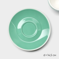 Кофейная пара фарфоровая Magistro Coffee time, 2 предмета: чашка 180 мл, блюдце d=14,5 см, цвет бирюзовый Кофейная пара фарфоровая Magistro Coffee time, 2 предмета: чашка 180 мл, блюдце d=14,5 см, цвет бирюзовый