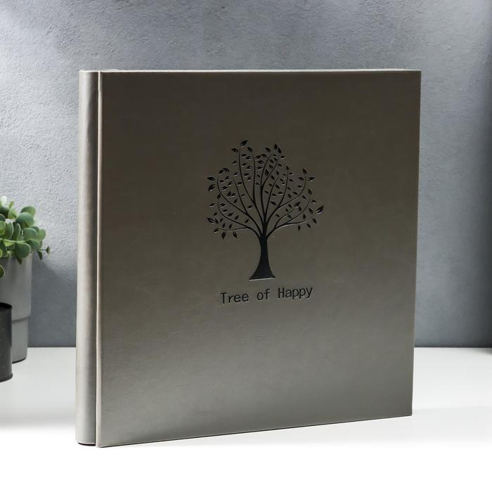 Фотоальбом на 600 фото 10х15 "Деревце" кожзам, серый