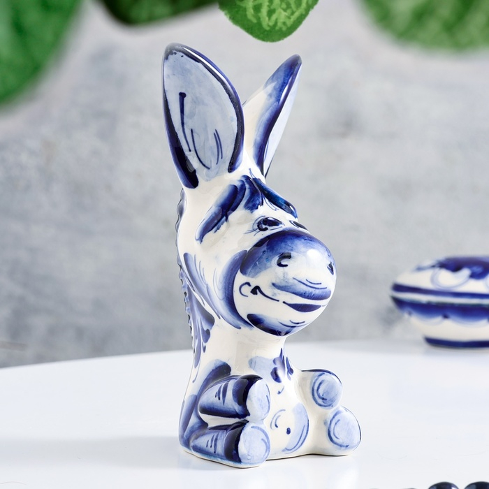 Сувенир &laquo;Осёл&raquo;, большой, 13 см, гжель