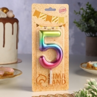 Свеча в торт "Акварель", цифра 5, 9 см, ГИГАНТ Свеча в торт "Акварель", цифра 5, 9 см, ГИГАНТ