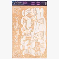 Наклейки новогодние для окон &laquo;Заснеженный город&raquo;, многоразовые, 33 х 50 см, Новый год