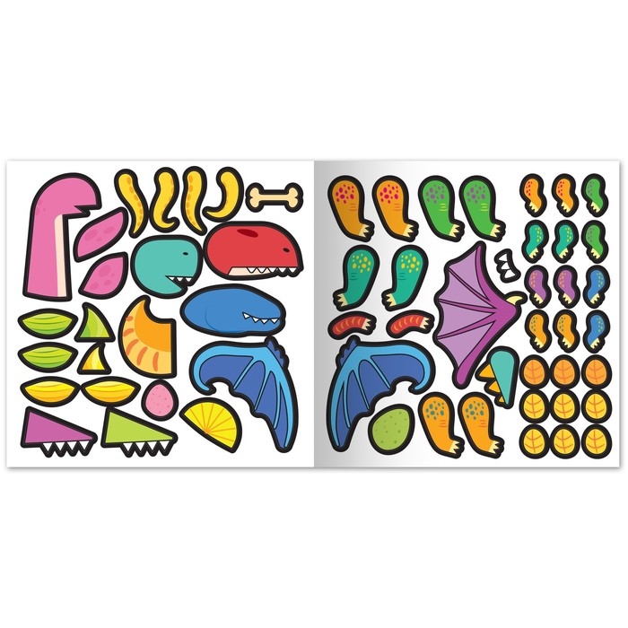 Книга с многоразовыми наклейками &laquo;Крутозавры&raquo;, 12 стр., с маркером, 20 глазок