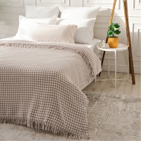 Плед Римский 140х200см, горчичный, хл80%, пэ20%, 320 г/м