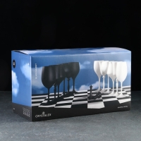 Набор бокалов для вина &laquo;Магнолия&raquo;, 350 мл, цвет чёрный