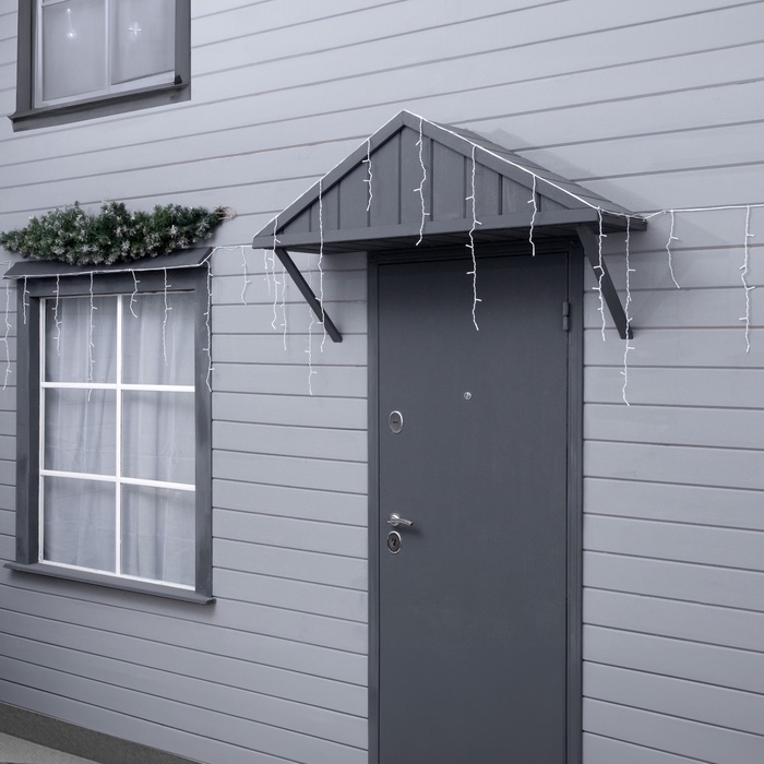 Гирлянда «Бахрома» 12 × 0.7 м, IP44, УМС, белая нить, 240 LED, свечение белое, мерцание, 220 В Гирлянда «Бахрома» 12 × 0.7 м, IP44, УМС, белая нить, 240 LED, свечение белое, мерцание, 220 В