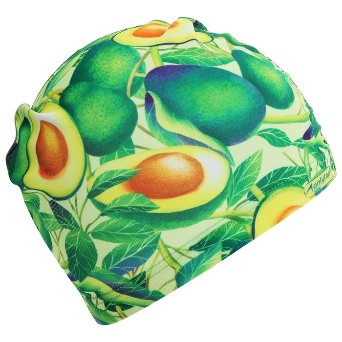 Шапочка для плавания взрослая ONLYTOP &laquo;Авокадо&raquo;, тканевая, обхват 54-60 см