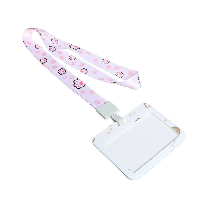 Бейдж горизонтальный внешний размер 10 х 7,8 см, внутренний размер 5,2 х 8,2 см, лента 42 см, с рисунком Бейдж горизонтальный внешний размер 10 х 7,8 см, внутренний размер 5,2 х 8,2 см, лента 42 см, с рисунком "Лапки"