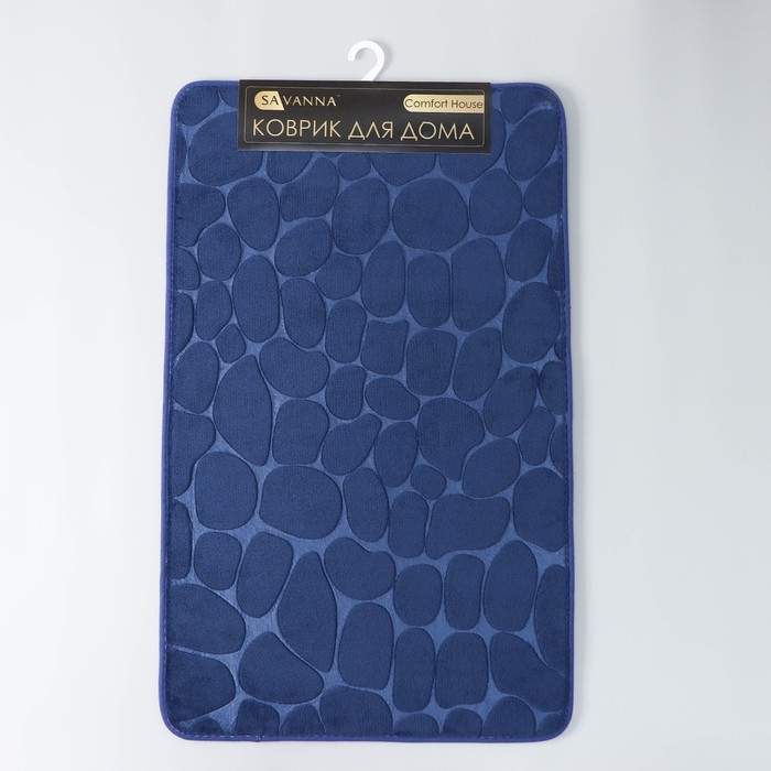 Коврик для ванной и туалета SAVANNA Memory foam, 50&times;80 см, цвет синий
