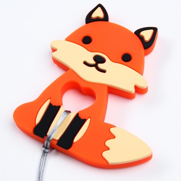 Прорезыватель силиконовый на держателе Прорезыватель силиконовый на держателе "Лисенок", Крошка Я