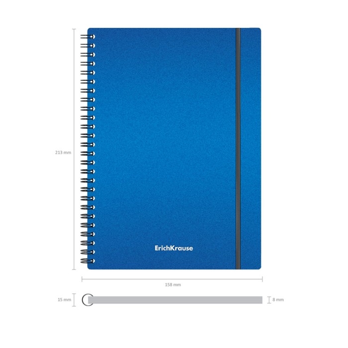 Тетрадь на спирали, 80 листов в клетку, ErichKrause Ice Metallic, пластиковая обложка, на резинке, блок офсет 100% белизна, МИКС Тетрадь на спирали, 80 листов в клетку, ErichKrause Ice Metallic, пластиковая обложка, на резинке, блок офсет 100% белизна, МИКС