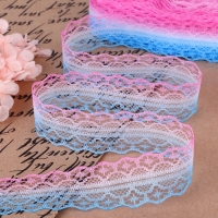 Кружево капроновое &laquo;Градиент&raquo;, 28 мм &times; 10 &plusmn; 1 м, цвет розовый/голубой №5