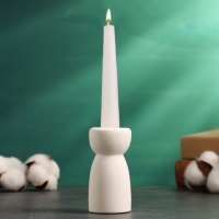 Подсвечник "Лунд" белый песок, 4х4х8см Подсвечник "Лунд" белый песок, 4х4х8см