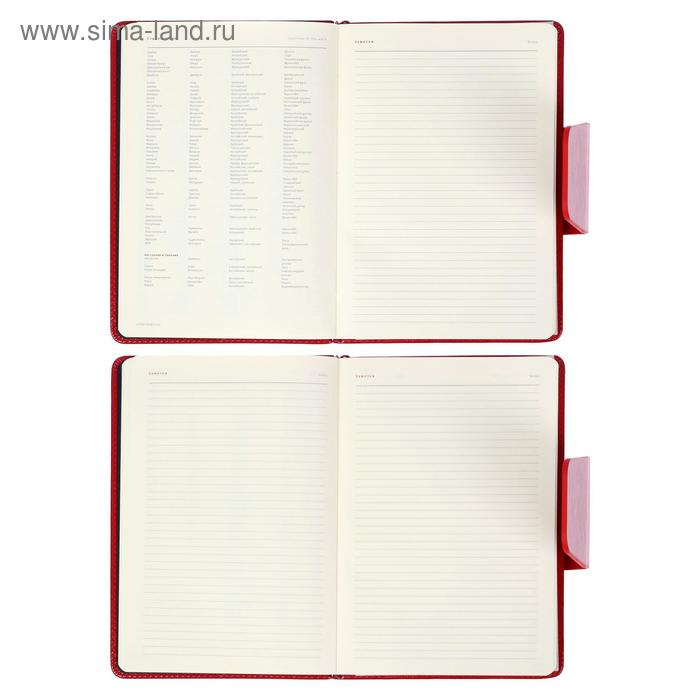 Ежедневник недатированный А5, 160 листов Prestige, твёрдая обложка, искусственная кожа, магнитный хлястик, красный