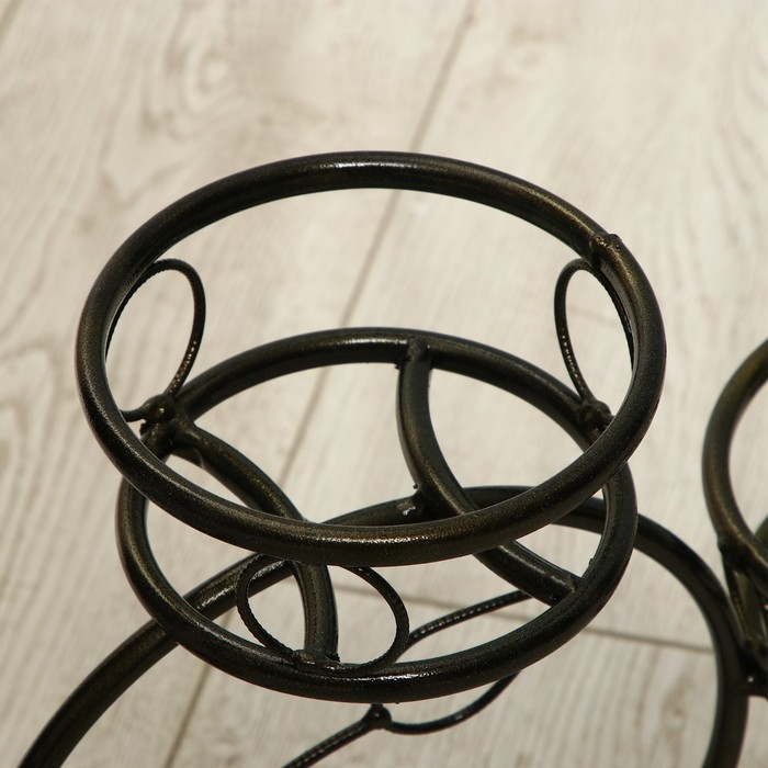 Подставка для цветов, напольная, на 3 горшка, d = 14 см, бронзовая, «Камелия» Подставка для цветов, напольная, на 3 горшка, d = 14 см, бронзовая, «Камелия»