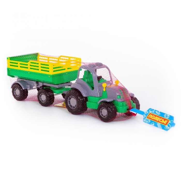 Трактор с прицепом №2 &laquo;Крепыш&raquo;, цвета МИКС