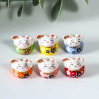 Сувенир керамика "Манэки-нэко с веером и в цветах" МИКС 1,2х0,6х1,5 см Сувенир керамика "Манэки-нэко с веером и в цветах" МИКС 1,2х0,6х1,5 см