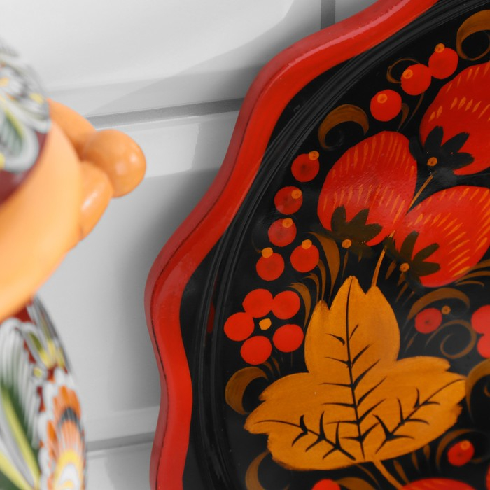 Тарелка &laquo;Лимонница&raquo;, хохлома, 20 см