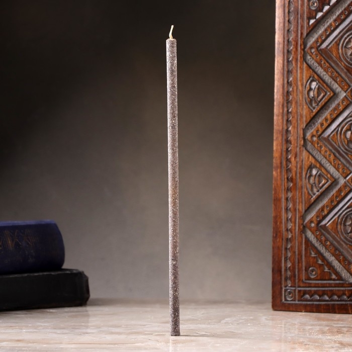 Свеча магическая медовая с цветами черной мальвы для очищения кармы "Карма-light", 12 шт