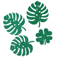 Наклейки &laquo;Листья монстеры + клевер&raquo; с клеевыми подушками, набор 4 шт.