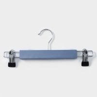 Вешалки для брюк и юбок LaDо́m Brillant, 28&times;12&times;2,3 см, 2 шт, деревянные, с зажимами, цвет синий