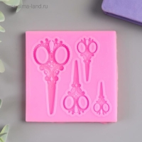 Молд силикон "Ножницы цирюльника" 4 предмета 1х8х8 см Молд силикон "Ножницы цирюльника" 4 предмета 1х8х8 см