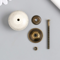 Ручка для шкатулки керамика, металл "Геометрический узор" бело-серая 4,1х4,1х6 см Ручка для шкатулки керамика, металл "Геометрический узор" бело-серая 4,1х4,1х6 см