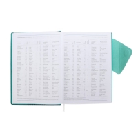 Ежедневник недатированный, 205 х150 мм 168 листов, кожзам, блок 70 г/м2, ляссе, магнитный хлястик, бирюзовый