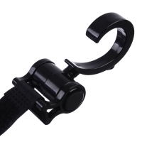 Крючок для сумок на коляску, пластиковый, вращается на 360°, на липучке, цвет черный Крючок для сумок на коляску, пластиковый, вращается на 360°, на липучке, цвет черный