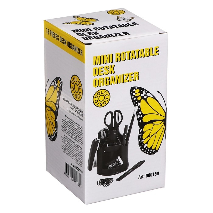 Набор настольный Dolce Desk mini, 13 предметов, вращающийся, чёрный Набор настольный Dolce Desk mini, 13 предметов, вращающийся, чёрный