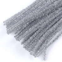 Проволока с ворсом для поделок &laquo;Блеск&raquo;, набор 50 шт, размер 1 шт: 30&times;0,6 см, цвет серебро